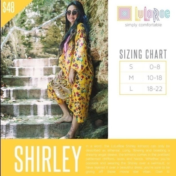 LULAROE Floral Shirley Kimono Small - Picture 7 of 7